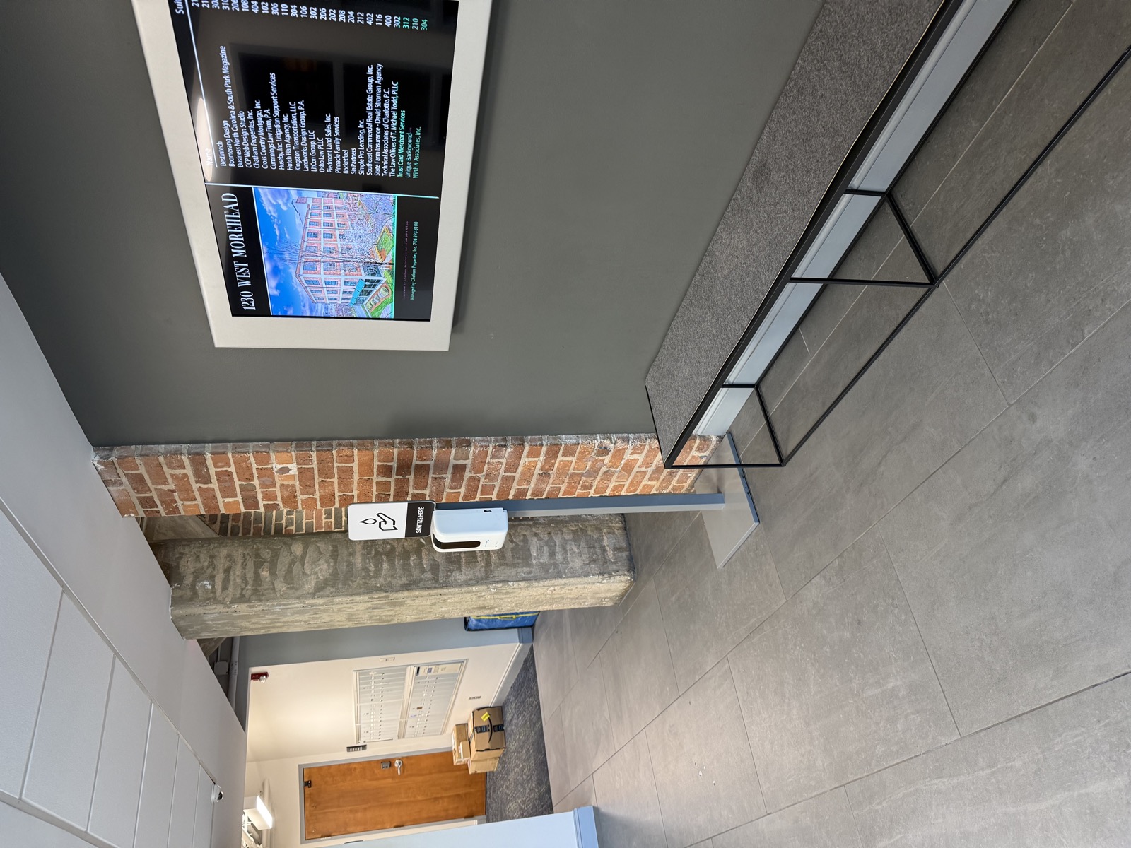Lobby renovation at 1230 W Morehead, Charlotte
